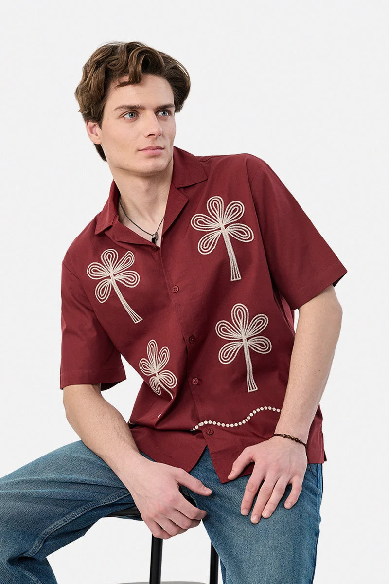SNITCH Box Fit Embroidered Shirt